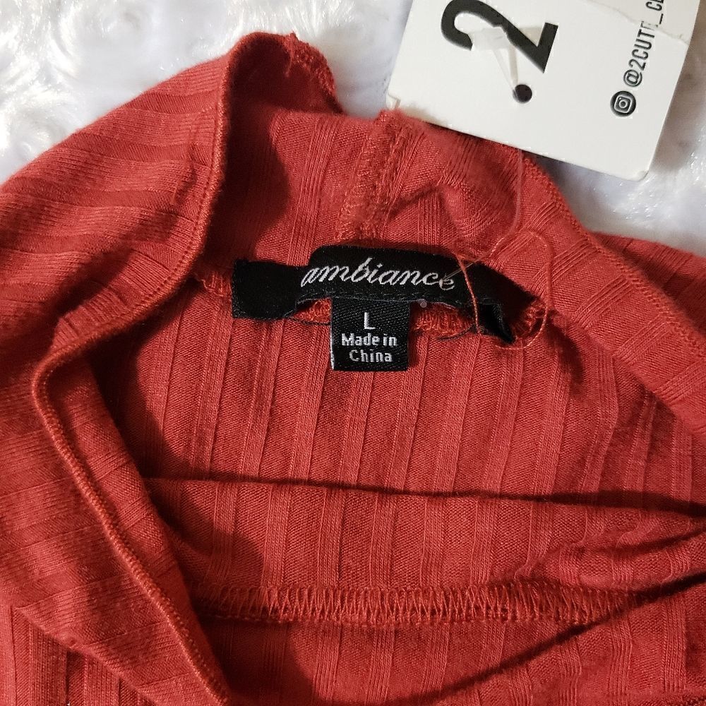 Ambiance size large long sleeve red top - Picture 2 of 3